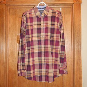 Men's Size Medium M Twenty X Wrangler Jean Co Plaid Western Cowboy Shirt
